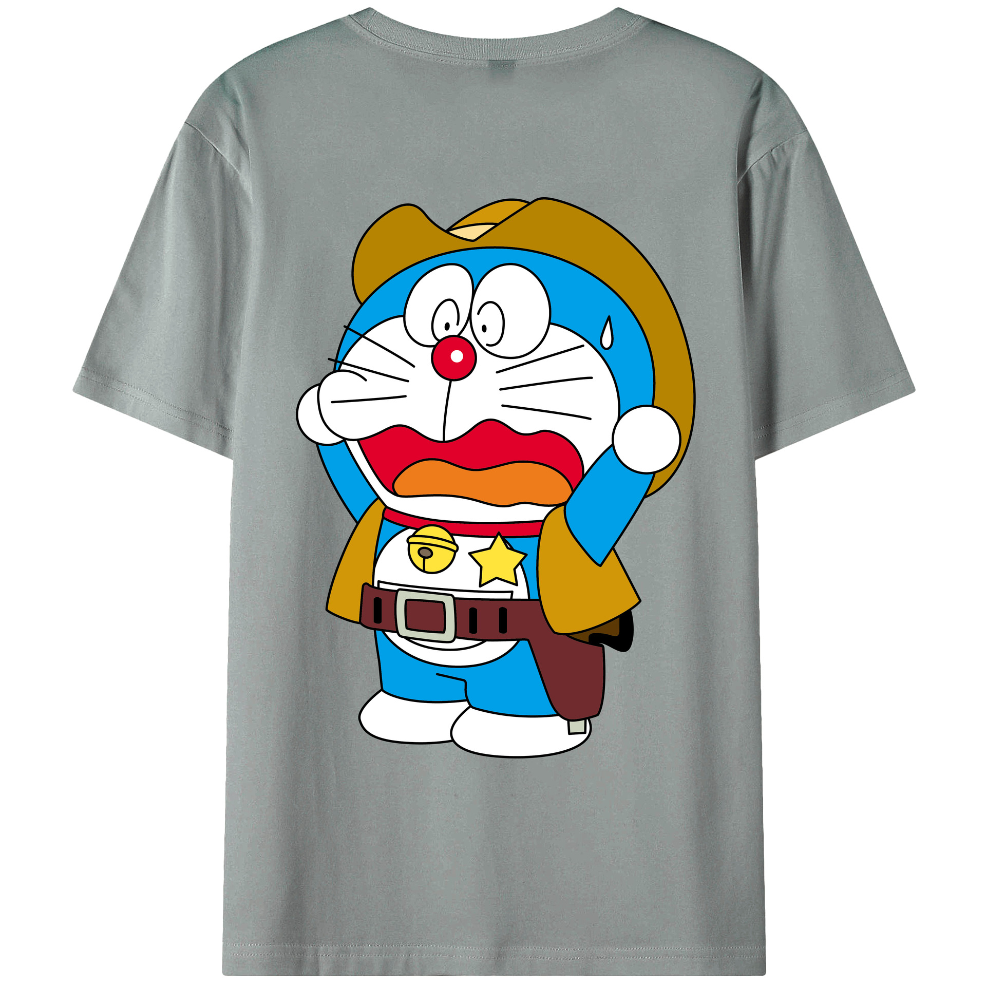 （画像用） ドラえもん Doraemon 綿100％ メンズ半袖Tシャツ（バックプリント） 通気性